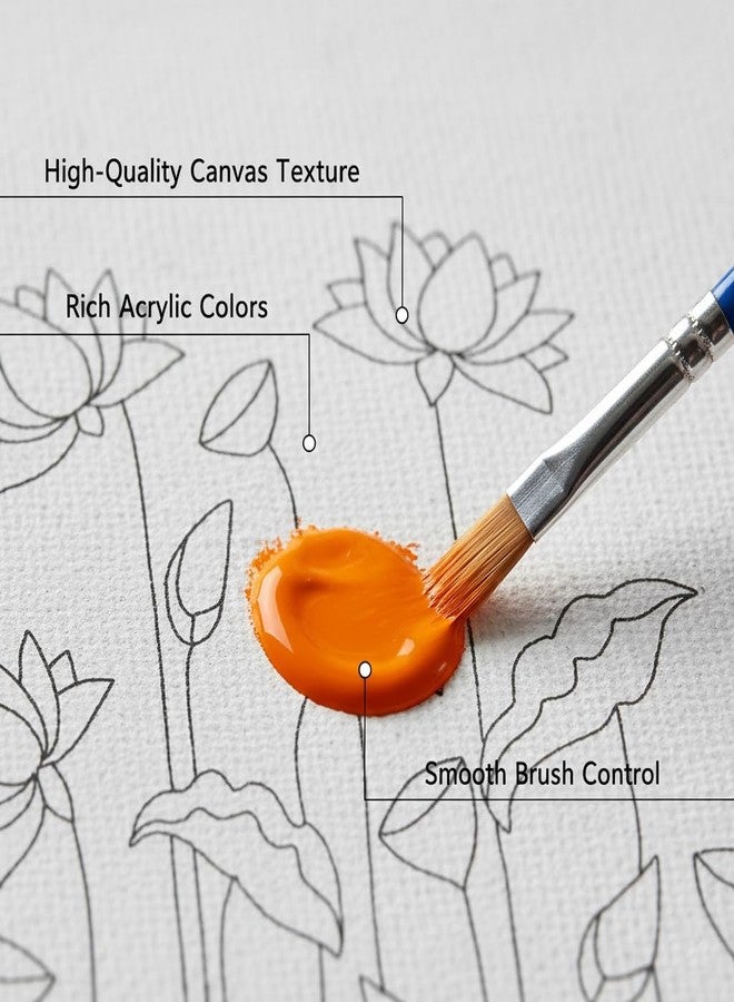 HOBBY INDIA Canvas Painting Board Kit for Kids & Adults | DIY Art & Craft Gift for Boys & Girls | Pre-Designed Indian Handmade Art | Home, Bedroom, Living Room & Office Décor (12 x 9 Inch) (Lotus) - Image 4